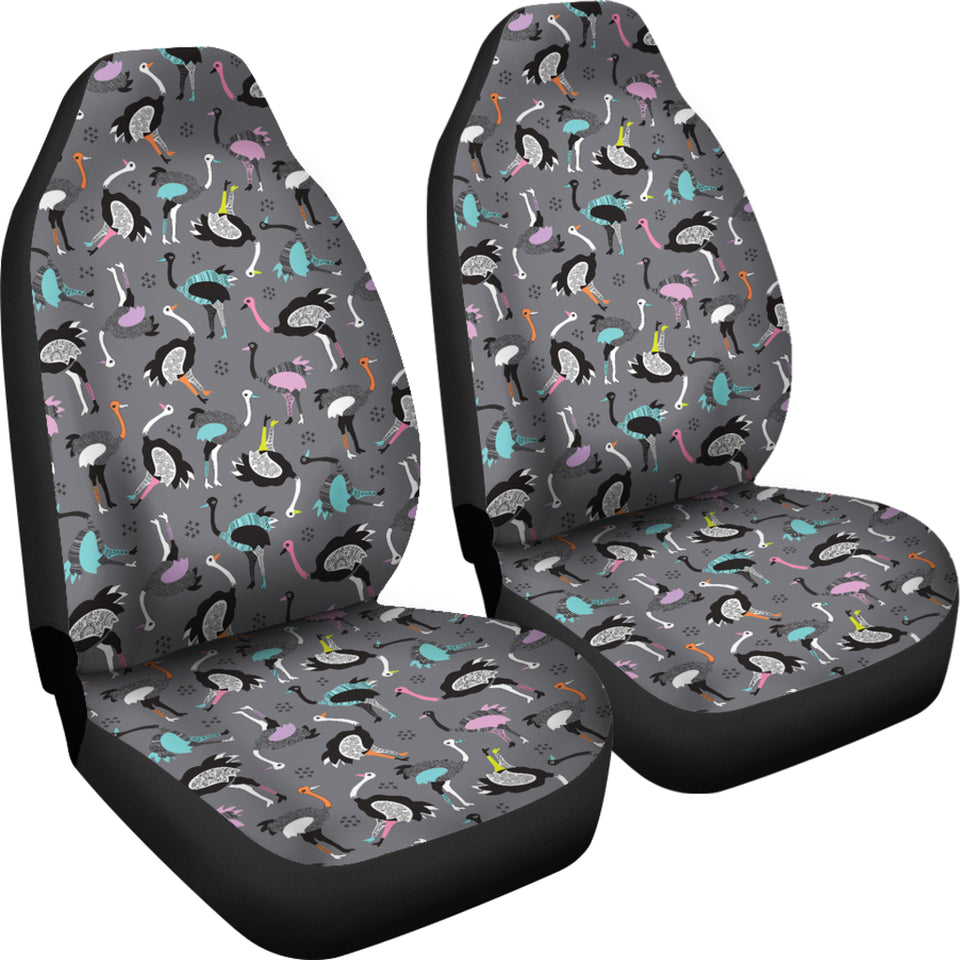 Ostrich Pattern Print Design 01 Universal Fit Car Seat Covers