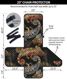 Chameleon lizard tropical leaves palm tree Chair Cover Protector