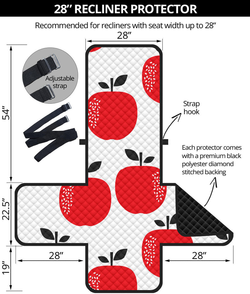 red apples white background Recliner Cover Protector