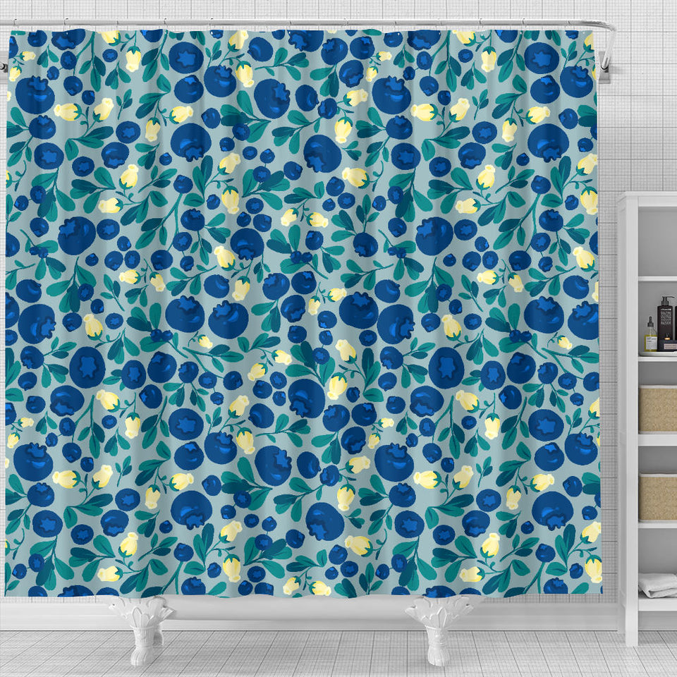 Blueberry Design Pattern Shower Curtain Fulfilled In US