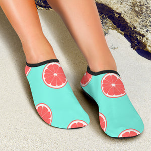 Grapefruit Green Background Aqua Shoes