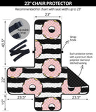 Donuts pink icing striped pattern Chair Cover Protector