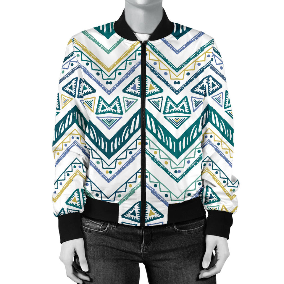 Zigzag  Chevron Paint Design Pattern Women'S Bomber Jacket