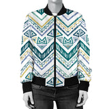 Zigzag  Chevron Paint Design Pattern Women'S Bomber Jacket