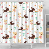 Cute Chihuahua Puppie Pattern Shower Curtain Fulfilled In US