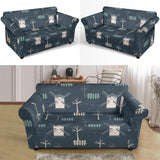 Windmill Tree Pattern Loveseat Couch Slipcover