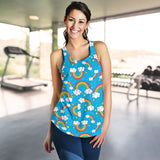 Rainbows Sky Clouds Pattern Women Racerback Tank Top