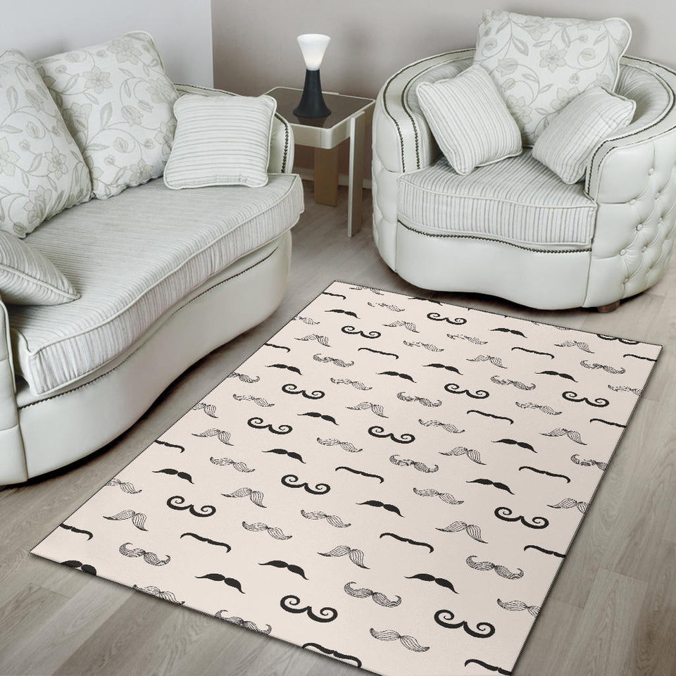 Mustache Beard Pattern Print Design 05 Area Rug