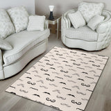 Mustache Beard Pattern Print Design 05 Area Rug