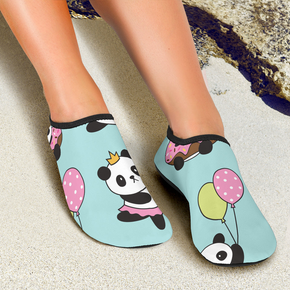 Cute Baby Panda Pattern Aqua Shoes