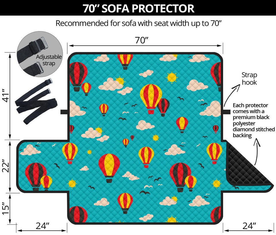 Hot Air Balloon Sky Pattern Sofa Cover Protector