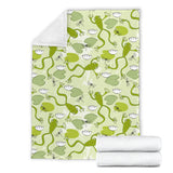 Cute Frog Dragonfly Pattern Premium Blanket