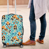 Cute Sea Otters Fishe Sea Urchin Pattern Luggage Covers