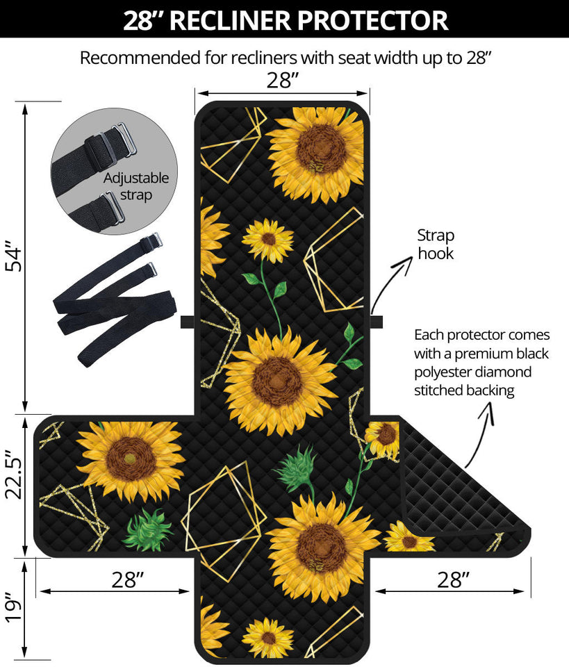 sunflower golden polygonal shapes Recliner Cover Protector
