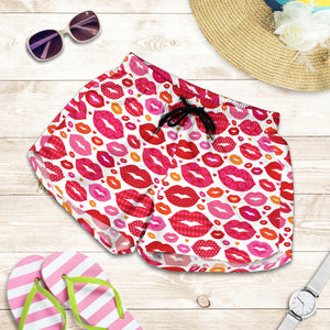 Lips Pattern Print Design 01 Women Shorts