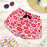 Lips Pattern Print Design 01 Women Shorts