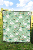 White Swan Lake Pattern Premium Quilt
