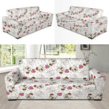 English Bulldog Pattern Print Design 01 Sofa Slipcover