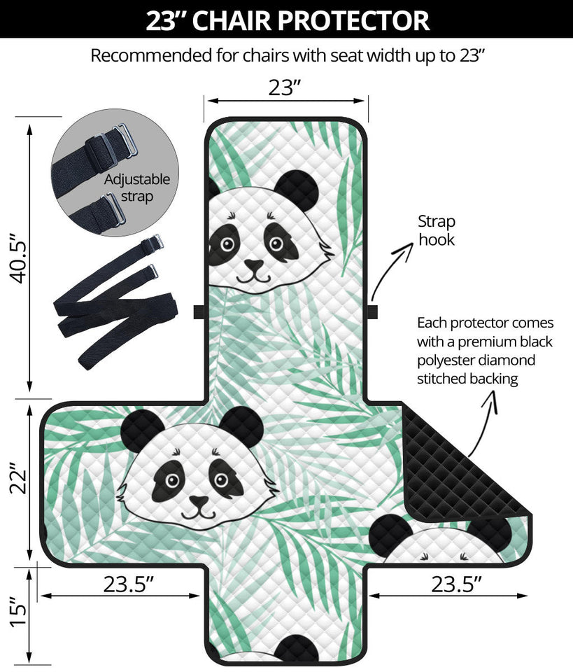 Panda pattern tropical leaves background Chair Cover Protector