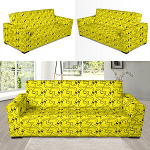 Duck Toy Pattern Print Design 02 Sofa Slipcover