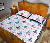 Sailboat anchor pattern Quilt Bed Set
