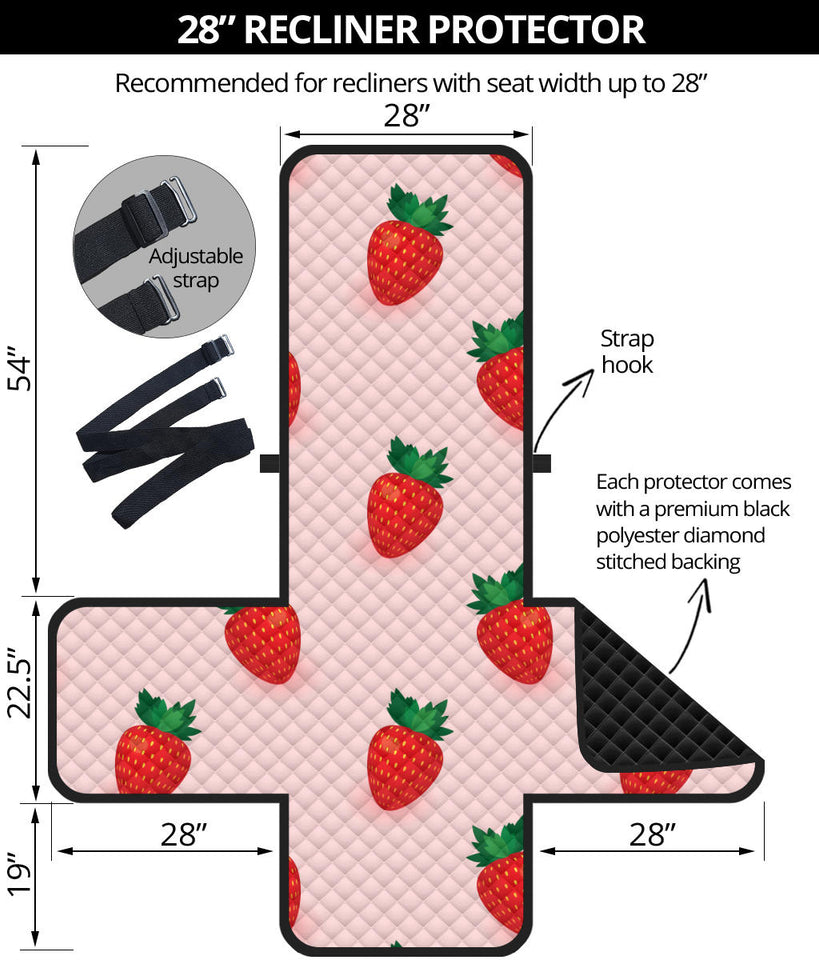 Strawberry beautiful pattern Recliner Cover Protector