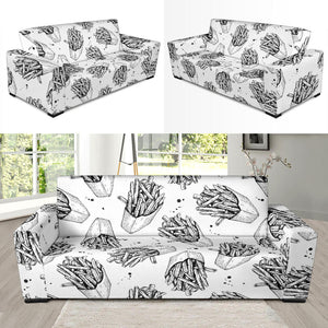 Hand Drawn French Fries Pattern Sofa Slipcover