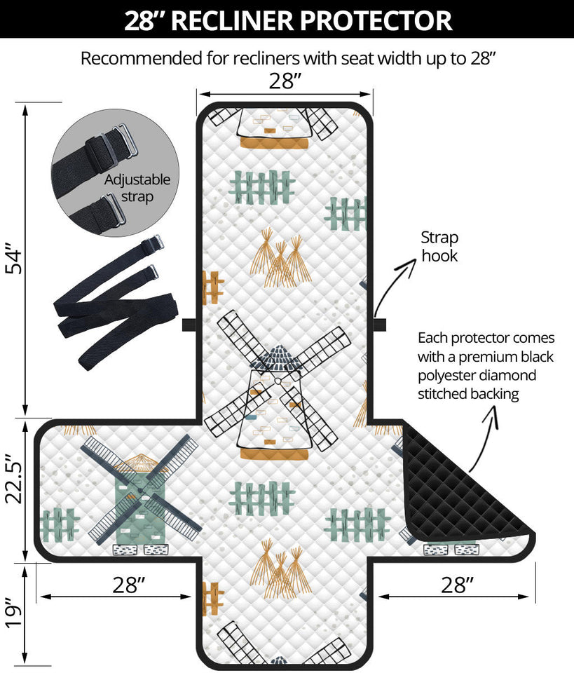 windmill pattern Recliner Cover Protector