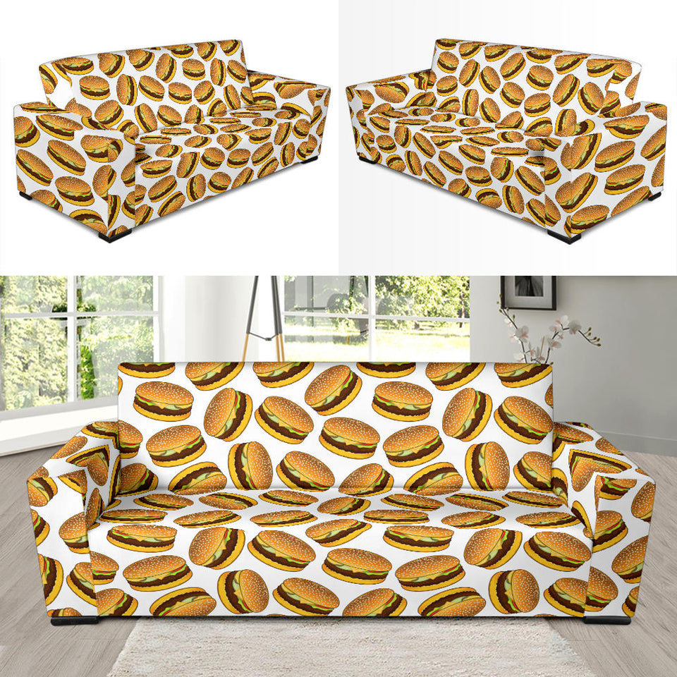 Hamburger Pattern Print Design 03 Sofa Slipcover