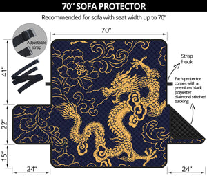 Gold dragon pattern Sofa Cover Protector