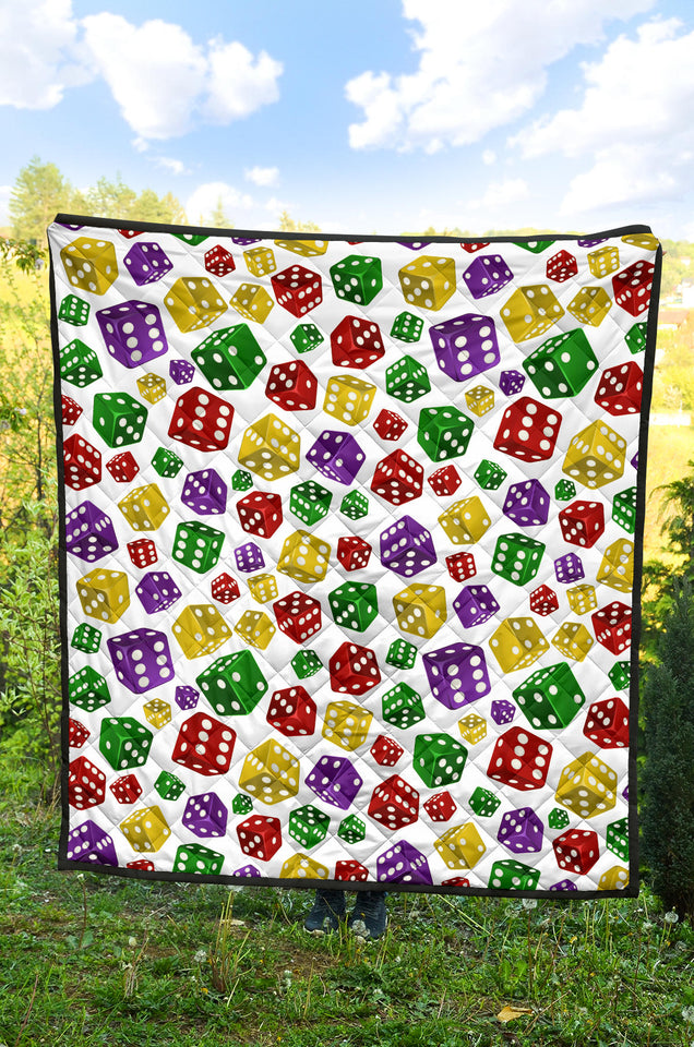 Dice Pattern Print Design 03 Premium Quilt