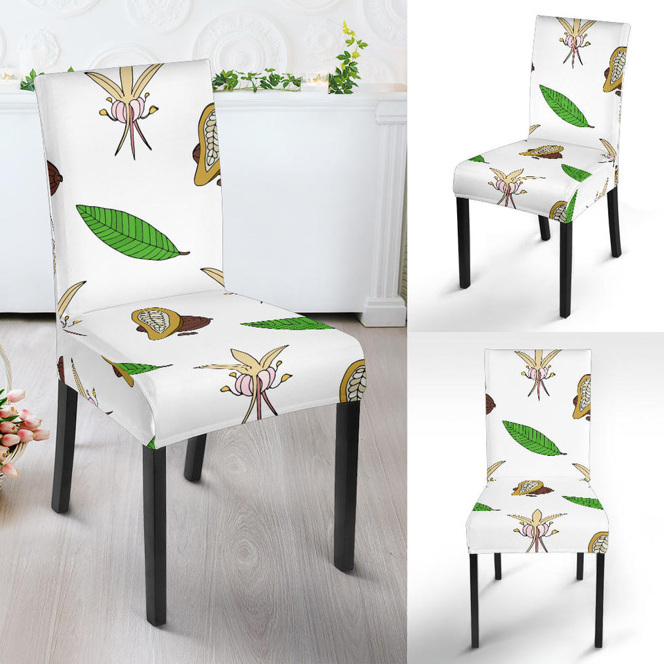 Color Hand Drawn Cocoa Pattern Dining Chair Slipcover