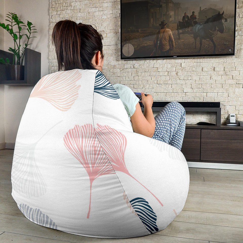 Black Gray Cream Coral Ginkgo Leaves Pattern Bean Bag Cover