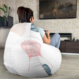 Black Gray Cream Coral Ginkgo Leaves Pattern Bean Bag Cover