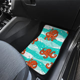 Octopuses Sea Wave Background Front And Back Car Mats