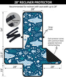 Cute shark pattern Recliner Cover Protector