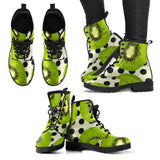 Kiwi Black Dot Background Leather Boots