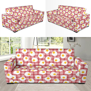 Fried Eggs Pattern Print Design 03 Sofa Slipcover