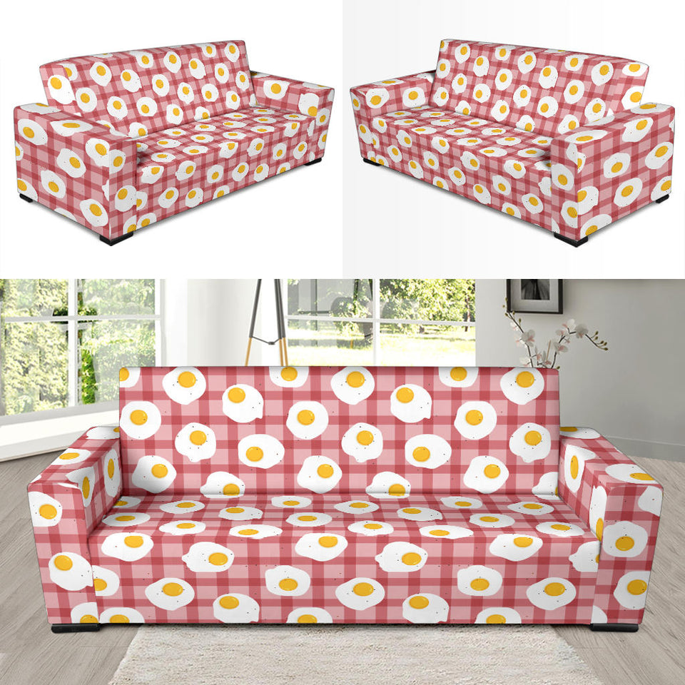 Fried Eggs Pattern Print Design 03 Sofa Slipcover