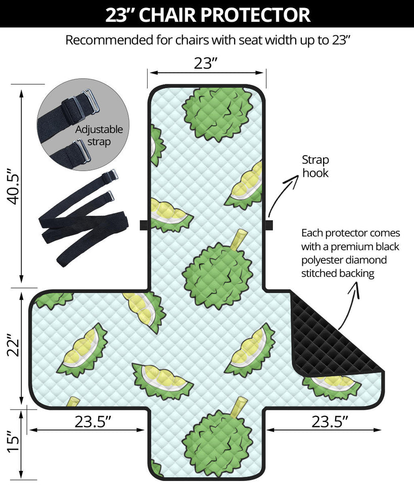 Durian pattern blue background Chair Cover Protector
