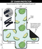 Durian pattern blue background Chair Cover Protector