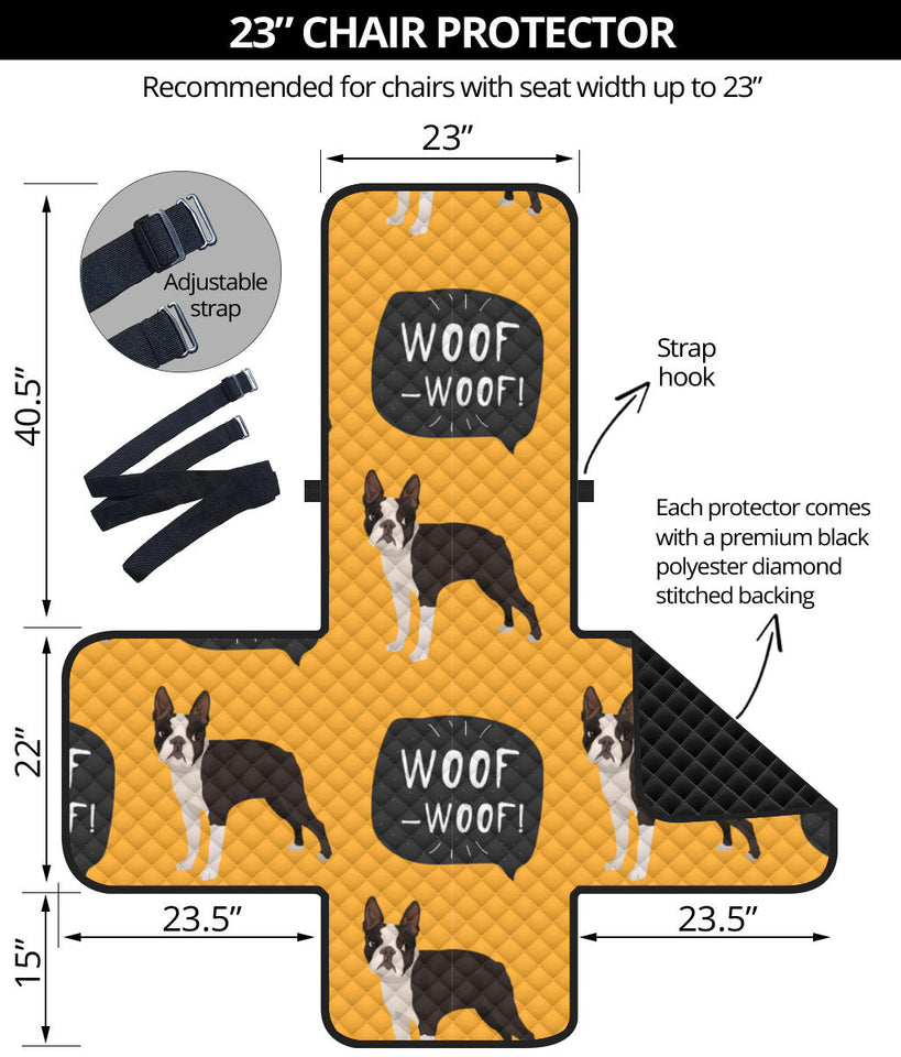 Boston terrier design pattern Chair Cover Protector