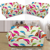 Colorful Chameleon Lizard Pattern Loveseat Couch Slipcover