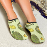 Durian Leaves Pattern Background Aqua Shoes