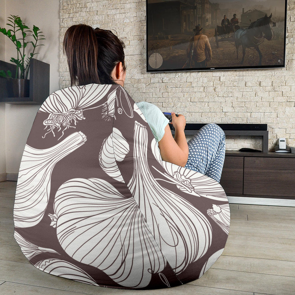 Garlic Bulb Dark Background Bean Bag Cover