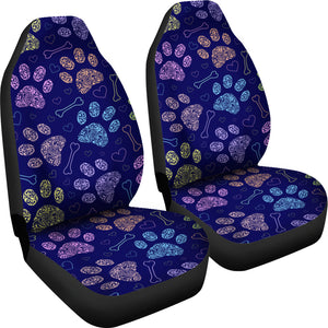 Dog Paws Pattern Print Design 02 Universal Fit Car Seat Covers