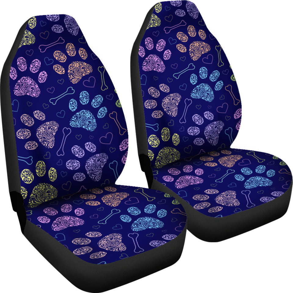Dog Paws Pattern Print Design 02 Universal Fit Car Seat Covers
