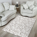 Cocoa Beans Leaves Pattern Area Rug