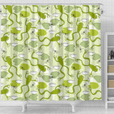 Cute Frog Dragonfly Pattern Shower Curtain Fulfilled In US