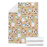 Cow Bottle Of Milk Pattern Premium Blanket